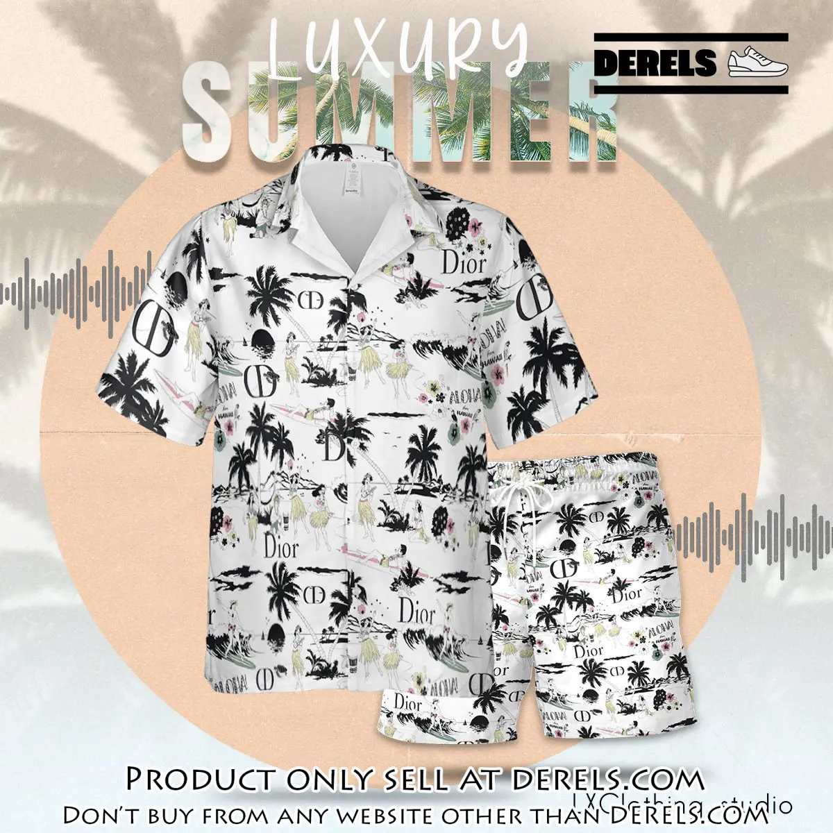 Dior luxury summer hawaiian shorts set lhss1016 dr1525034